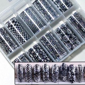 Black Retro - Transfer Foil Nail Art - B6